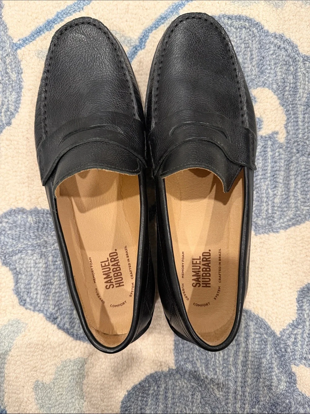 Men’s Black Leather Slip-On Loafers